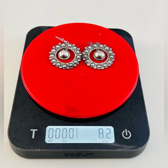 Vintage Mexican Silver Earrings - Picture 4 of 4